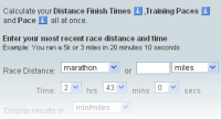 Marathon Pace Calculator